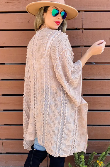 Textured Kimono - Nude