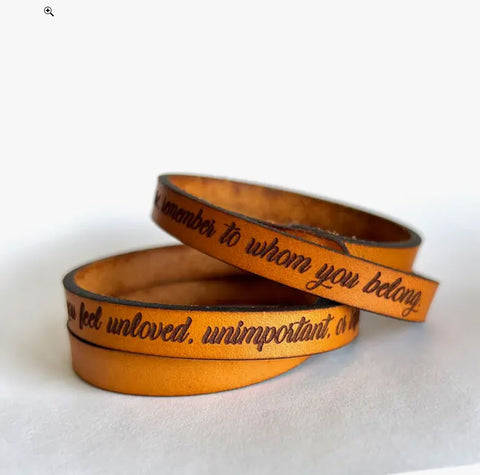Remember To Whom You Belong Double Wrap Leather Bracelet