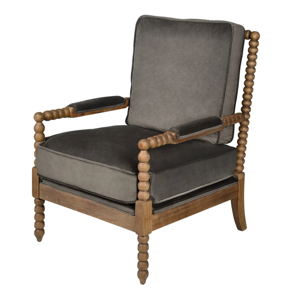 Spindle Chair in Brownstone Velvet