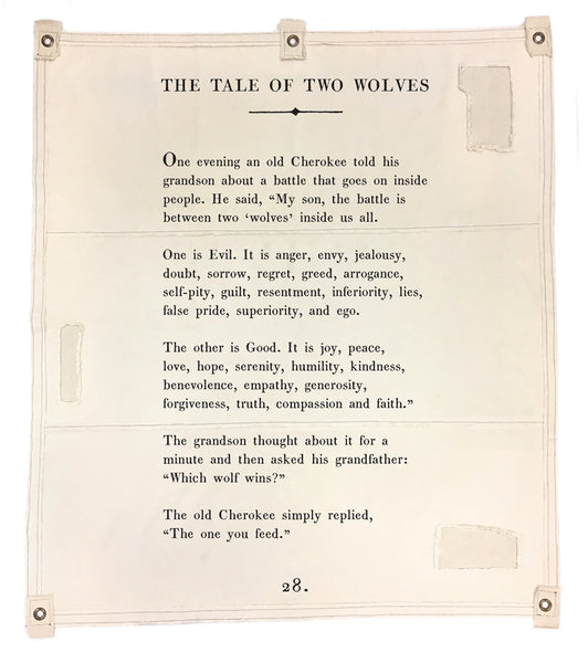 Tale of Two Wolves Wall Tarp