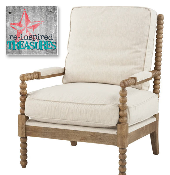 Spindle Chair in French Linen